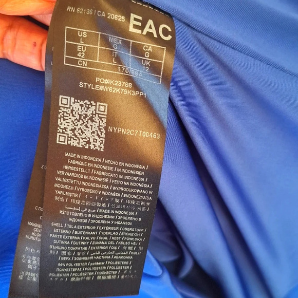 Guess Blue Women's Mini Strip Dress V Neck Crossed in front Size L - Picture 7 of 7